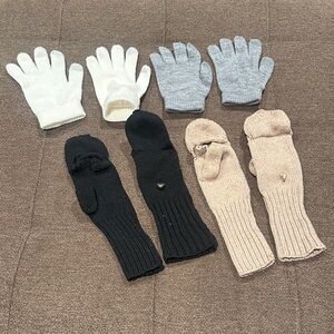 Assorted Gloves Set of 4 - White, Gray, Black, and Tan